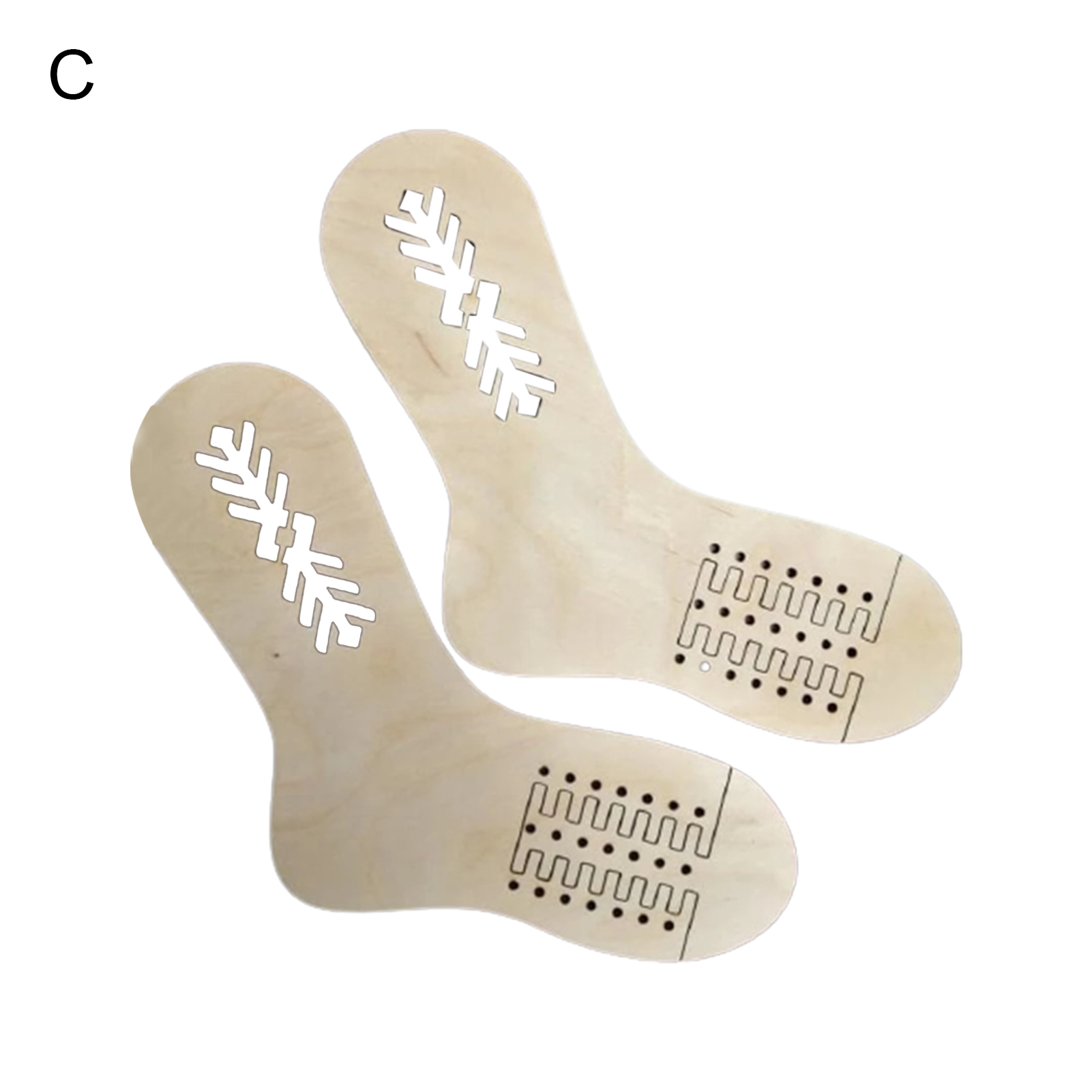 Cheers.US 1 Pair Sock Blockers Wooden Sock for Knitting Crochet Stocking  Display Molds Handmade Knit Sock Form Mold Crafts Household Knitting Tools  